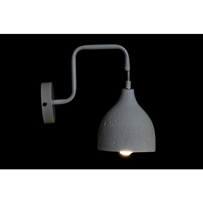 DKD Home Decor Lámpara Aplique Moderno de Metal y Cemento Dorado Gris Oscuro 27x26x14cm E27 50W (Pack de 2) 1