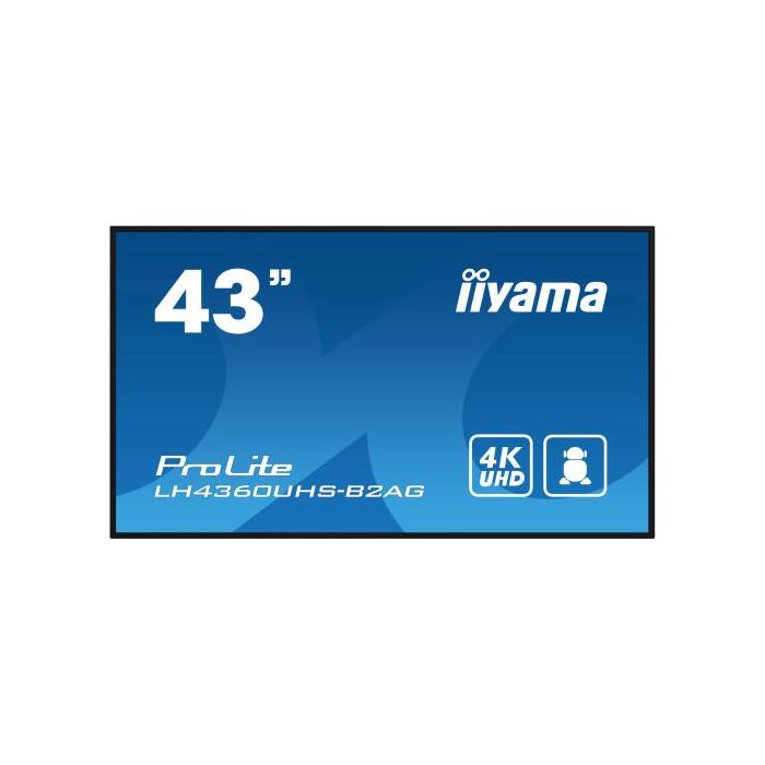 Iiyama LH4360UHS-B2AG Monitor 43" UHD 3840x2160 500cd/m2 Android 11 OS Altavoces 2x10W VESA 400x300 Negro 3