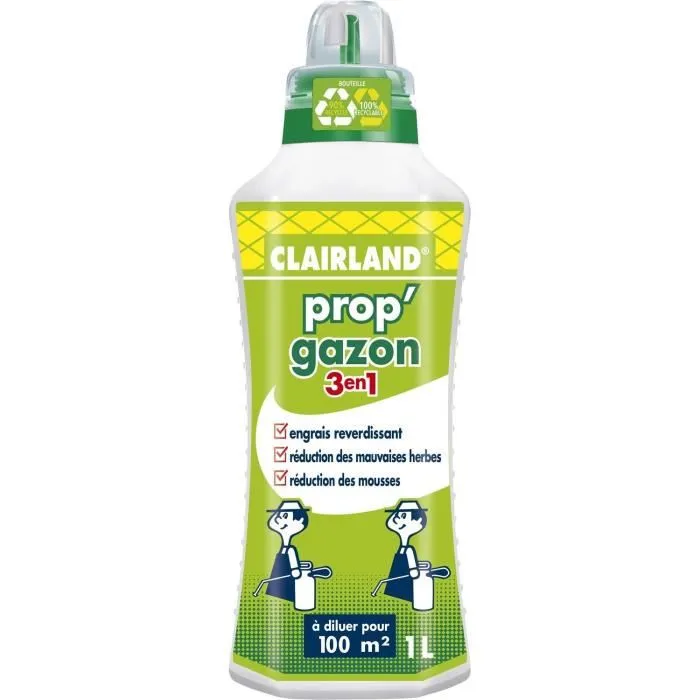 Clairland Prop'Gazon Fertilizante 3 en 1 concentrado para césped - 1 L 1 Clairland Prop'Gazon Fertilizante 3 en 1 concentrado para césped - 1 L 1