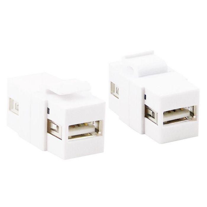 LogiLink USB 2.0 keystone coupler, A/F to A/F, white LogiLink USB 2.0 keystone coupler, A/F to A/F, white