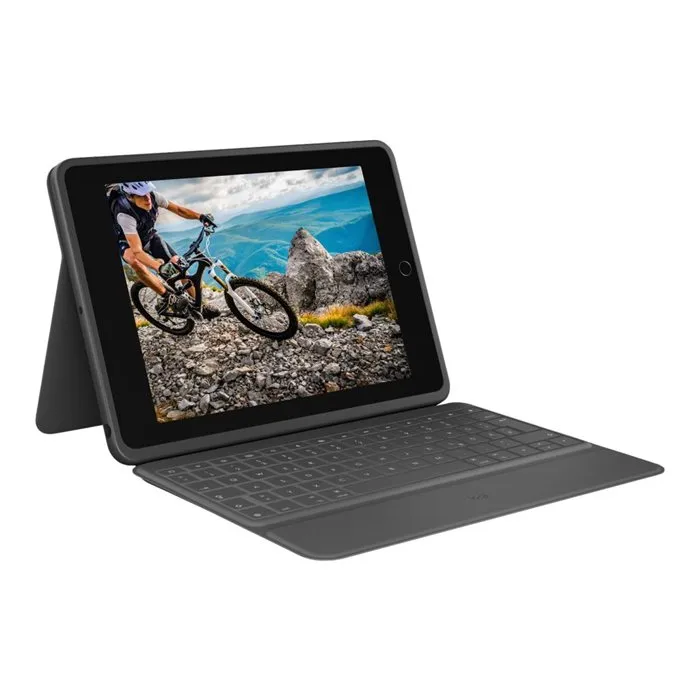 Logitech LOG1686101116746 Funda con teclado Rugged Folio ultraprotectora para iPad (7ª, 8ª, 9ª, 10ª Gen) Oxford 2
