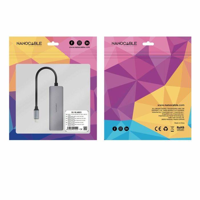 Coolbox Adaptador USB-C 3.1 a RJ45 Gigabit Ethernet con PD 100W para MacBook, iPad Pro, Dell XPS, Samsung Galaxy Gris 18cm 1