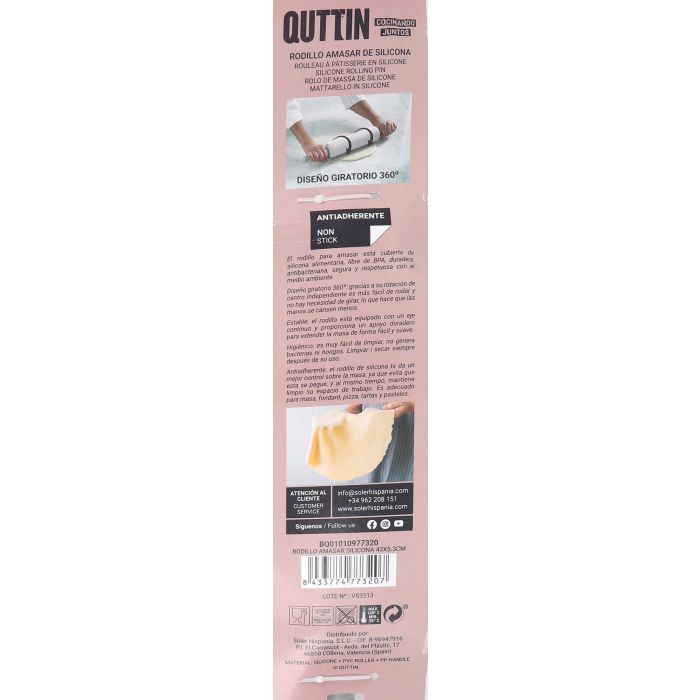 Rodillo para amasar de silicona Quttin 43x5.3 cm (12 Unidades) 5