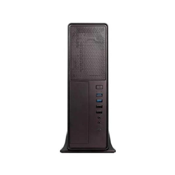 Unykach Caja de Ordenador Micro ATX Slim Negra con Fuente de Alimentación 450W Integrada, 2x USB 2.0, 2x USB 3.0, 1x USB Tipo-C 3