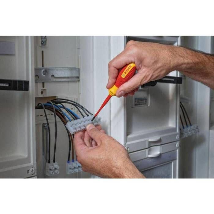 BOSCH SL3.5x75 Destornillador VDE Aislado 1000V con Punta Plana y Mango Ergonómico 2