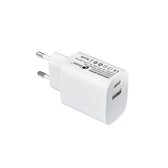 Leotec LECSPH20W2W Cargador de Pared 20W USB-C PD 3.0 y USB-A. Carga Rápida para Smartphone, Tablet, iPhone y Android 1 Leotec LECSPH20W2W Cargador de Pared 20W USB-C PD 3.0 y USB-A. Carga Rápida para Smartphone, Tablet, iPhone y Android 1