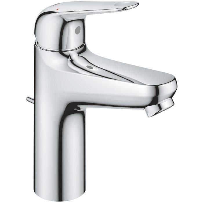 Mezclador monomando de lavabo - GROHE Swift - 24325001 - Cromo - Talla M - Ahorro de agua