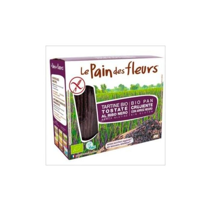 LE PAIN DES FLEURS Cracker Arroz Negro 150g Bio Sin Gluten Vegano Crujiente Alto Magnesio Fuente Fibra Sin Azúcares Añadidos
