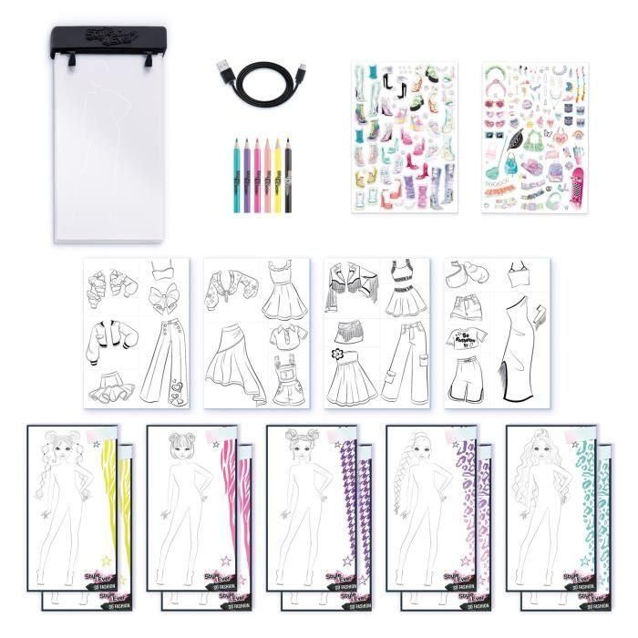 Fashion designer light-up pad crea combinaciones de atuendos con las plantillas e ilumina tus diseños de moda! 25x5x27 cm 5 Fashion designer light-up pad crea combinaciones de atuendos con las plantillas e ilumina tus diseños de moda! 25x5x27 cm 5