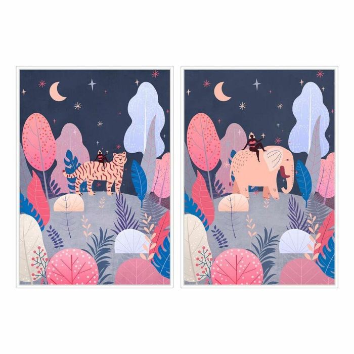 Cuadro Scandi DKD Home Decor Azul Rosa 4.3 x 73 x 53 cm (2 Unidades) Cuadro Scandi DKD Home Decor Azul Rosa 4.3 x 73 x 53 cm (2 Unidades)