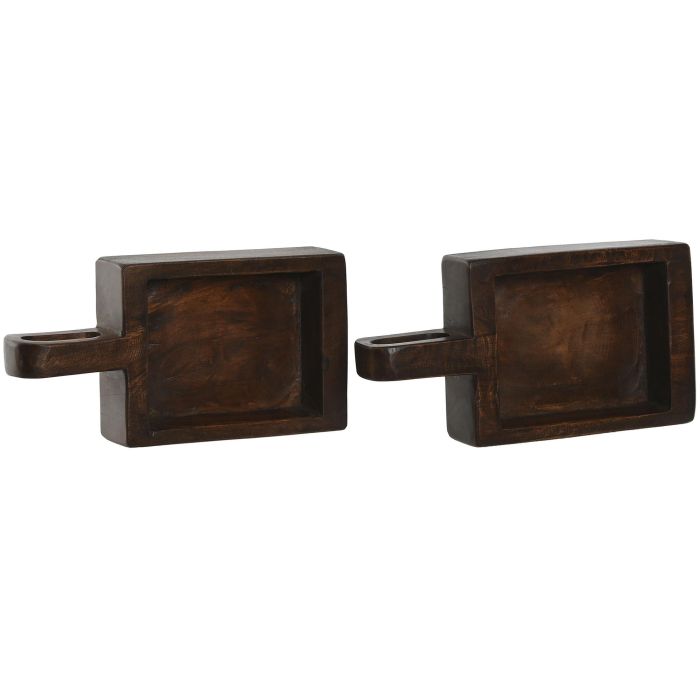 Bandeja Decoracion Item Home DKD Home Decor Natural 18 x 7 x 36 cm (2 Unidades) 1