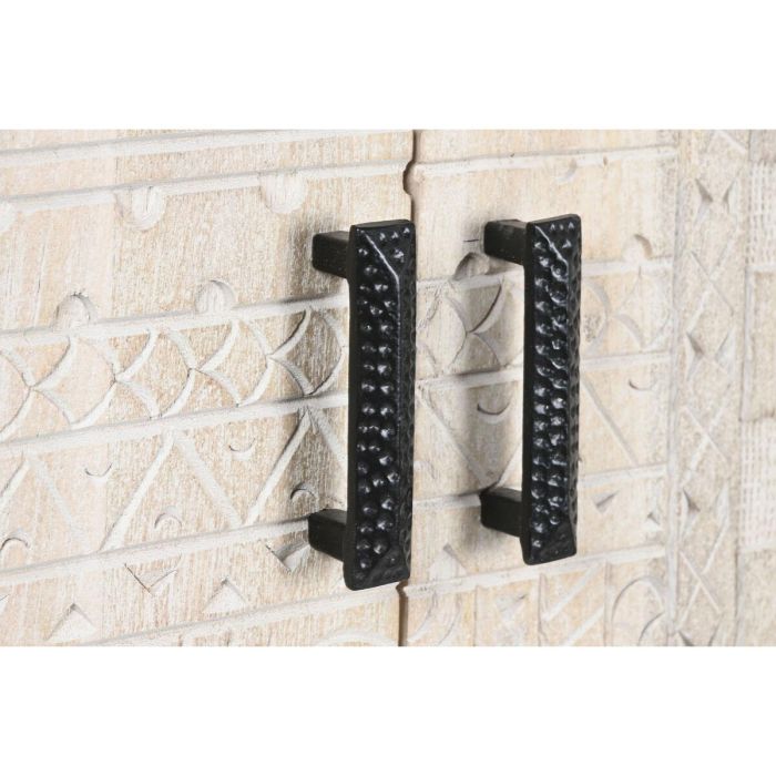 DKD Home Decor Armario Indio Desmontable Blanco Negro de Mango y Metal, 180 cm Ancho x 40 cm Fondo x 160 cm Alto, 4 Puertas, 2 Cajones 4 DKD Home Decor Armario Indio Desmontable Blanco Negro de Mango y Metal, 180 cm Ancho x 40 cm Fondo x 160 cm Alto, 4 Puertas, 2 Cajones 4