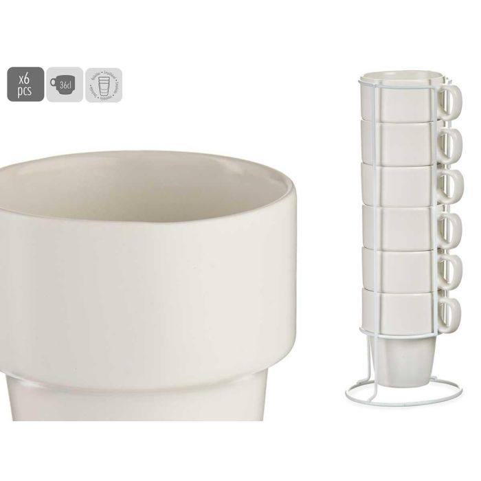 Set 6 Tazas Porcelana Apilable Blanco 36Cl C Supor Vessia 11X34CM (6 Unidades) 3 Set 6 Tazas Porcelana Apilable Blanco 36Cl C Supor Vessia 11X34CM (6 Unidades) 3
