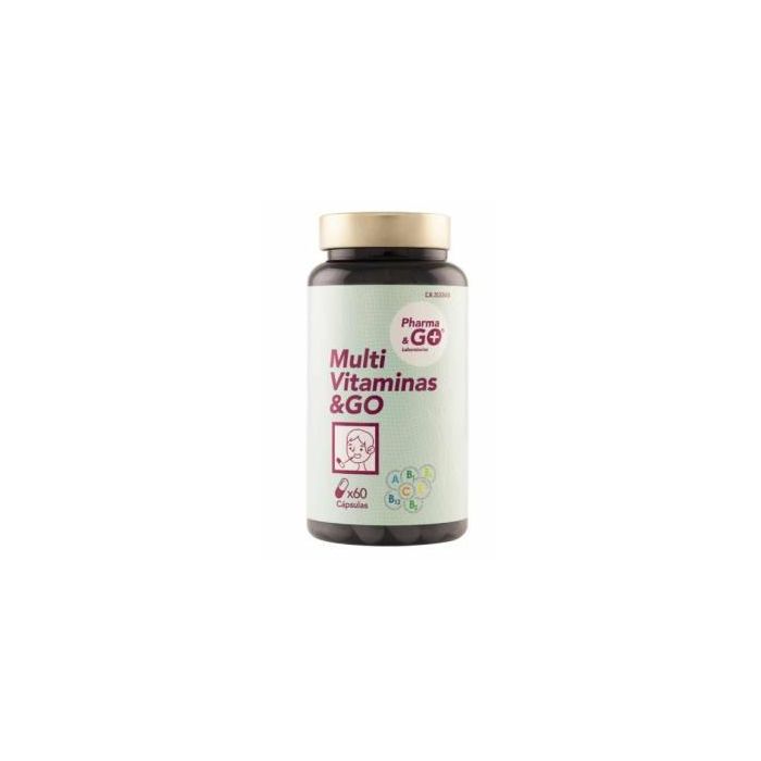 PHARMA & GO Multivitaminas y Minerales 60 Cápsulas – Reduce la Fatiga para Adultos y Niños a Partir de 12 Años