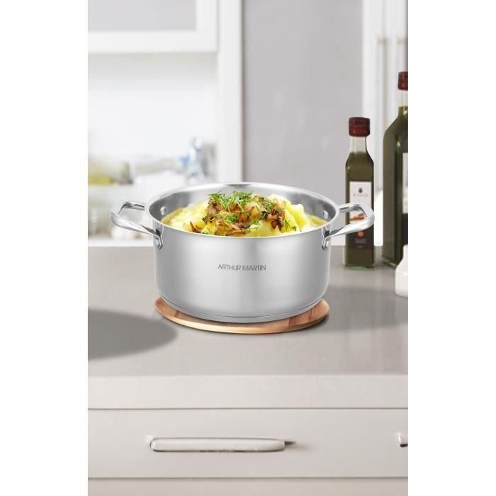 Arthur Martin AM1022 Olla de Acero Inoxidable 36 cm con Tapa de Cristal y Asas Remachadas, Apta para Todo Tipo de Fuegos e Inducción 3 Arthur Martin AM1022 Olla de Acero Inoxidable 36 cm con Tapa de Cristal y Asas Remachadas, Apta para Todo Tipo de Fuegos e Inducción 3