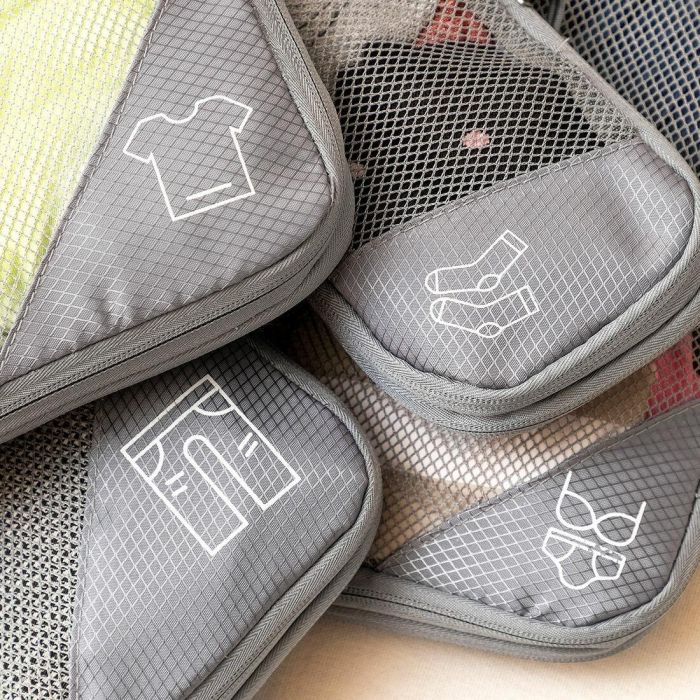 Bolsas Organizadoras de Compresión para Maletas Compakube InnovaGoods 4 Piezas 5 Bolsas Organizadoras de Compresión para Maletas Compakube InnovaGoods 4 Piezas 5