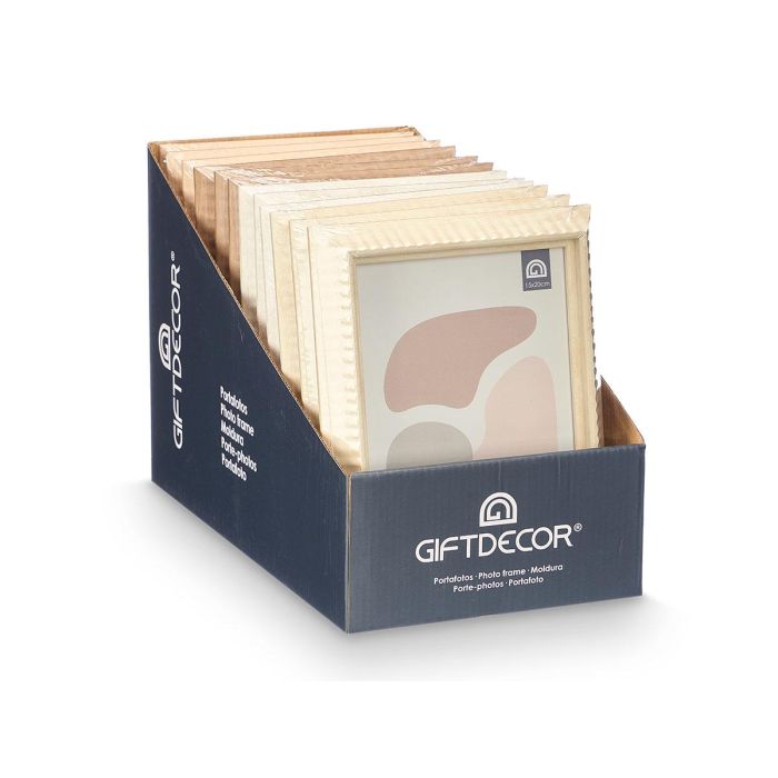 Portafotos Giftdecor 15x20 cm Madera, Vidrio, Metal - Surtidos Beige, Blanco, Crema, Marrón (24 Unidades) 2