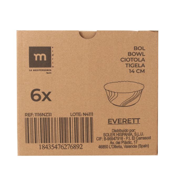 Bol Everett 14 cm Opal - La Mediterranea (48 Unidades) 1 Bol Everett 14 cm Opal - La Mediterranea (48 Unidades) 1