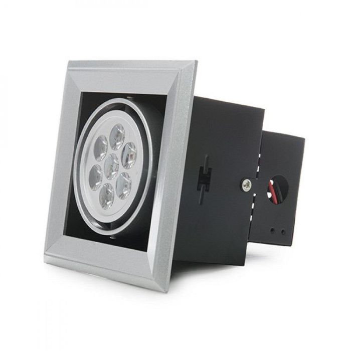 Foco Downlight LED Cuadrado Empotrable Orientable 7W 700Lm para Iluminación Comercial y Doméstica, 40.000H
