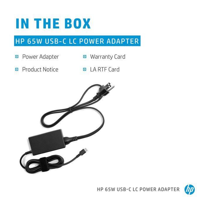 HP USB-C LC Adaptador de Corriente 65W para Portátil, Cargador USB-C Potente para Oficina y Viajes 1 HP USB-C LC Adaptador de Corriente 65W para Portátil, Cargador USB-C Potente para Oficina y Viajes 1