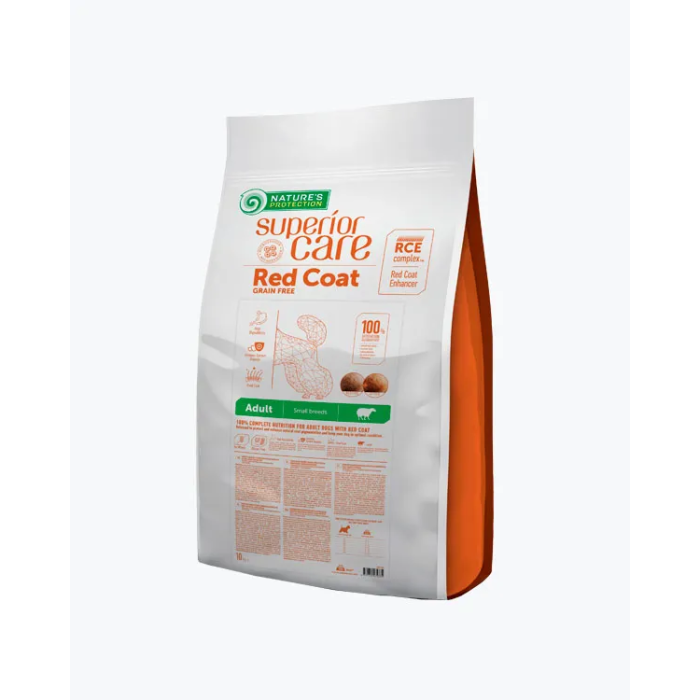 Nature's Protection Sc Red Coat Pienso Adulto Pequeñas Razas Cordero Pelo Rojo Sin Grano 10 kg