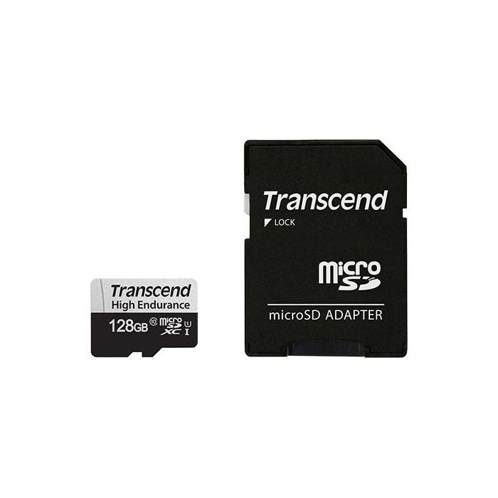 CARD microSD Card 128GB Transcend SDXC USD350V w/Adapter 1
