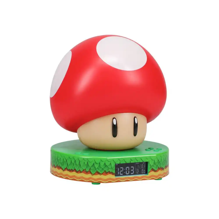 Wondee Despertador Super Mario Mushroom con Luz de Noche Digital 1
