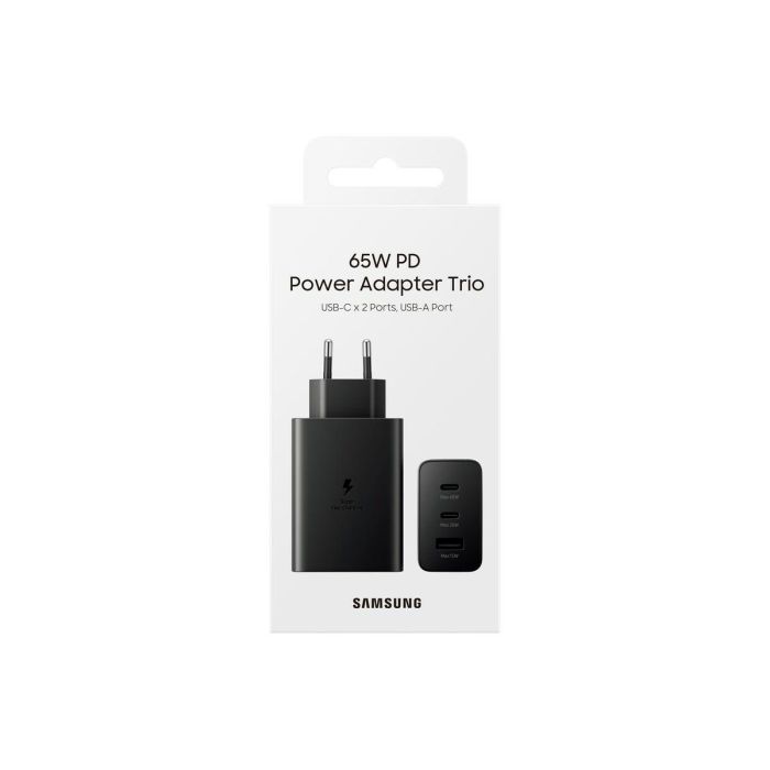 Samsung EP-T6530NBEGEU Cargador de Pared 65W Triple Puerto para Carga Rápida con 2x USB-C y 1x USB-A Negro 41