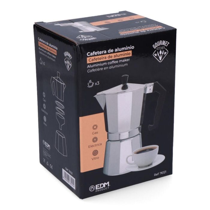 Cafetera de aluminio de 3 tazas gourmet kitchen 2