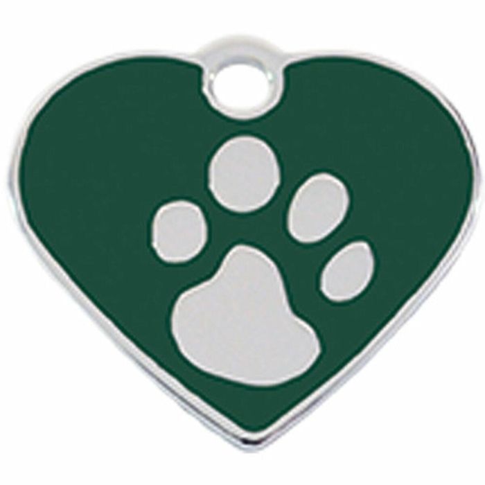 Placa identificativa para collar Imarc Heart Verde Plata 1