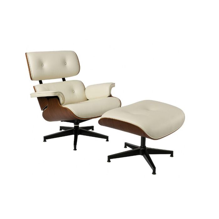 Butaca Home ESPRIT Blanco Marrón Nogal 89 X 87 X 79 cm 1