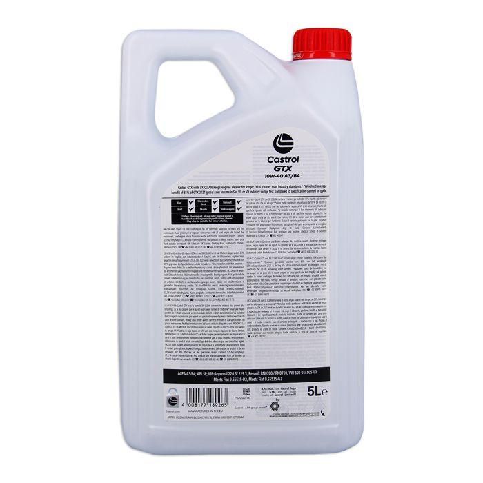 Aceite de motor - CASTROL - GTX 10W-40 A3/B4 - 5L 2 Aceite de motor - CASTROL - GTX 10W-40 A3/B4 - 5L 2