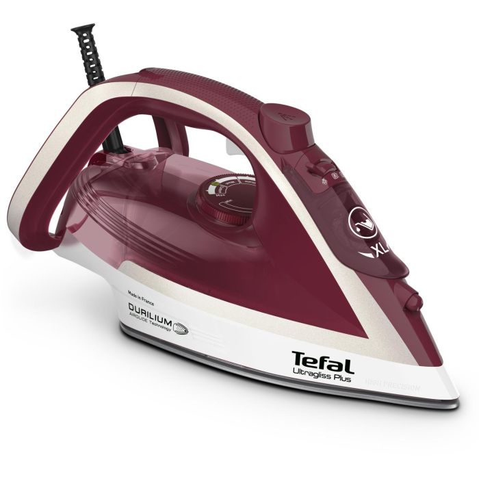 Tefal FV6810 Plancha a Vapor Ultimate Pure 2800W, Golpe Vapor 250g/min, Antical, Rojo/Plata