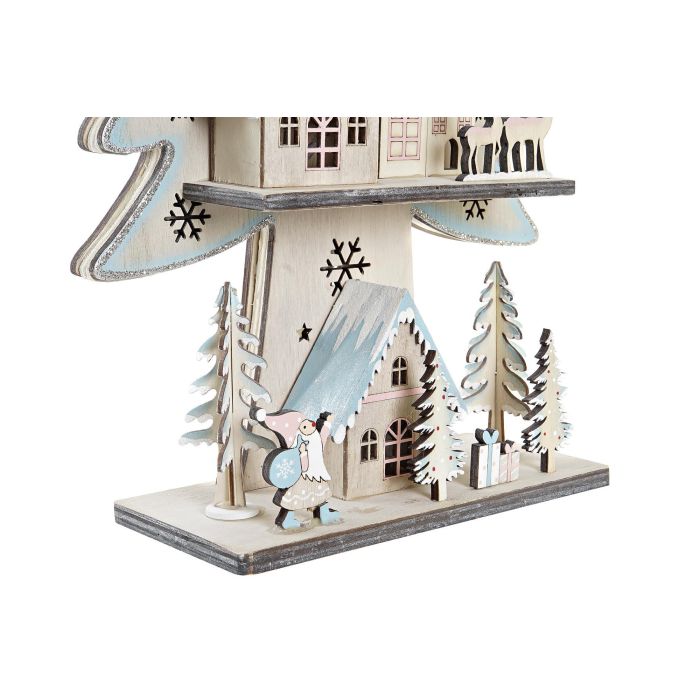 DKD Home Decor Árbol Navidad Fantasia Madera y LED Rojo Verde 23 x 9 x 47 cm (2 Unidades) 3