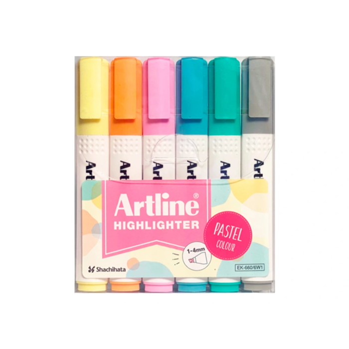 Artline Rotulador Fluorescente EK-660 Colores Pastel Bolsa 6 Unidades Colores Surtidos 1