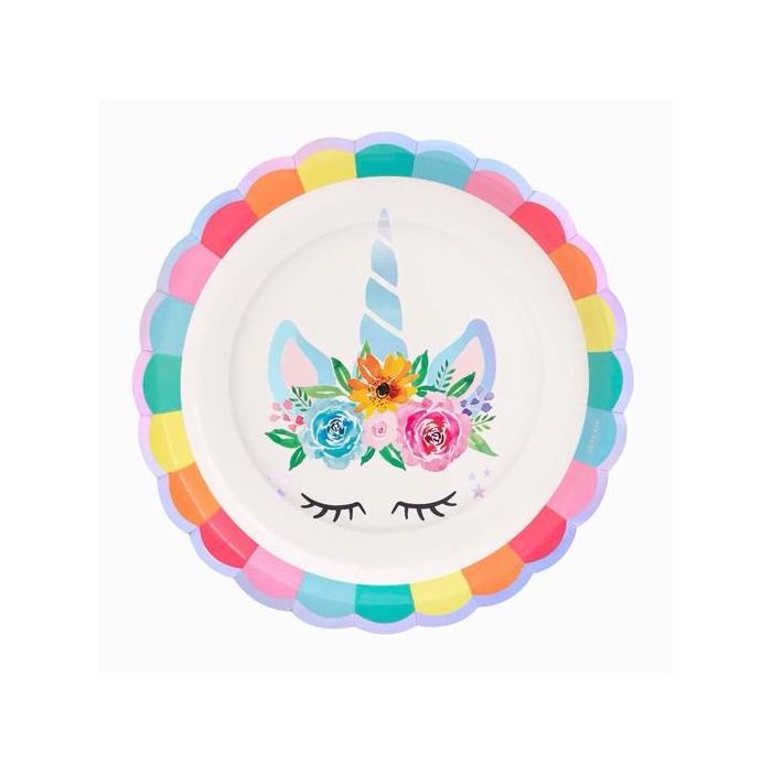 Oh Yeah Plato Llano Unicornio Ø23 cm Cartón Pack 6 Unidades Oh Yeah Plato Llano Unicornio Ø23 cm Cartón Pack 6 Unidades