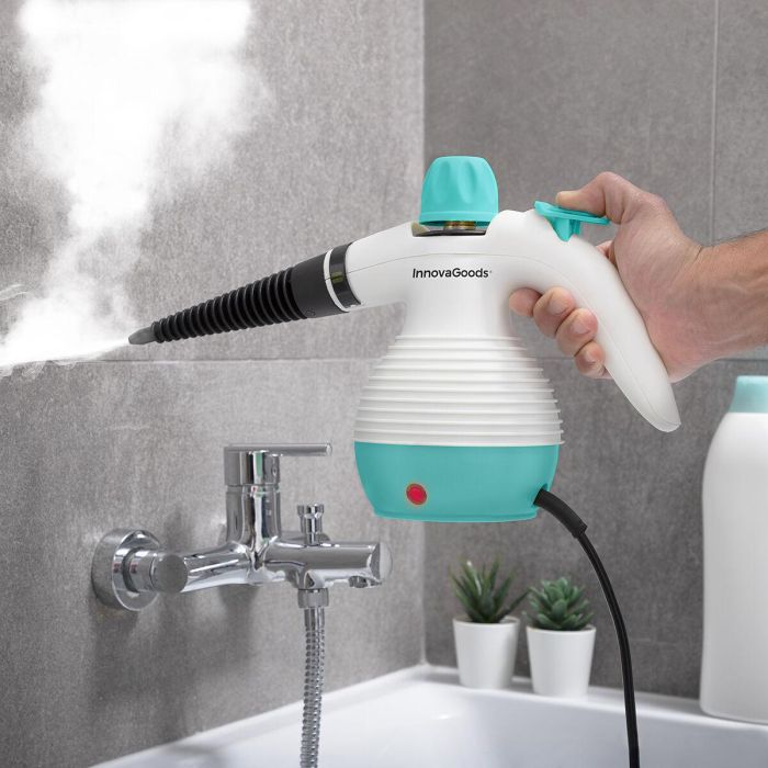 Vaporeta de Mano Multiusos con Accesorios 9 en 1 Steany InnovaGoods 0,35 L 3 Bar 1000W 0 Vaporeta de Mano Multiusos con Accesorios 9 en 1 Steany InnovaGoods 0,35 L 3 Bar 1000W 0