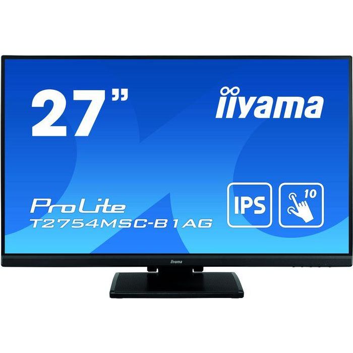 Monitor Iiyama 27" (T2754MSC-B1AG) Negro Pcap 10-Points Tactil, Anti Glare Coating, 1920 X 1080, Ips-Panel, Slim Bezel, Speakers, Vga, Hdmi, Height Adjust., 300 Cd/M², Usb 3.0 Usb Touch Interface Monitor Iiyama 27" (T2754MSC-B1AG) Negro Pcap 10-Points Tactil, Anti Glare Coating, 1920 X 1080, Ips-Panel, Slim Bezel, Speakers, Vga, Hdmi, Height Adjust., 300 Cd/M², Usb 3.0 Usb Touch Interface