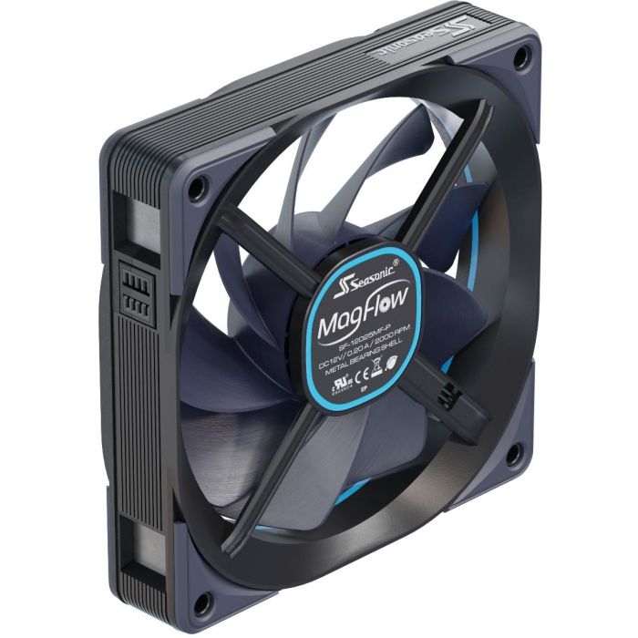 Seasonic MagFlow 1225PWM Ventilador 120mm 600-2000 RPM Kit de 1 Ventilador para Carcasa de PC Negro