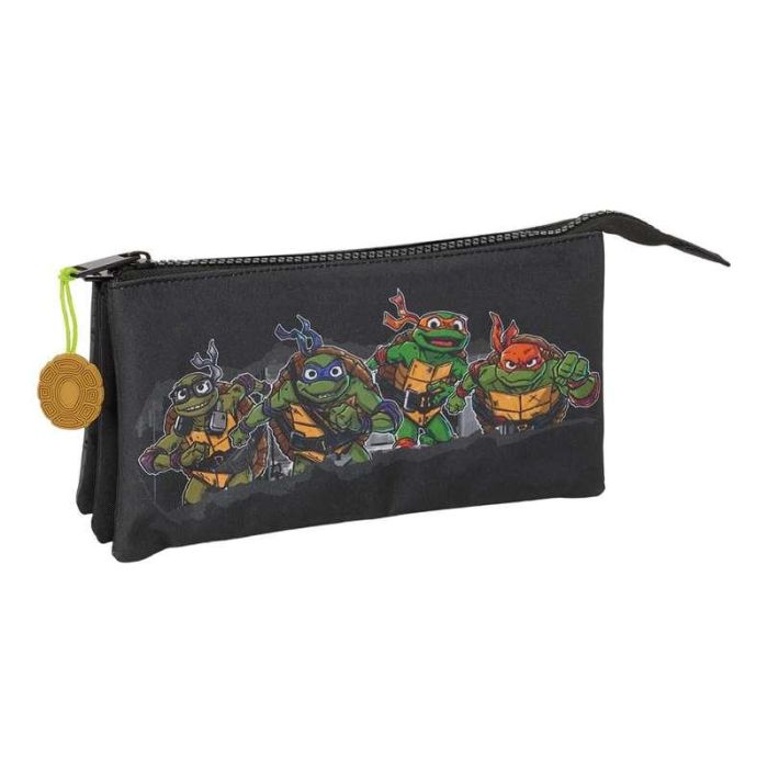 Portatodo Triple Teenage Mutant Ninja Turtles Negro Gris 22 x 12 x 3 cm 3