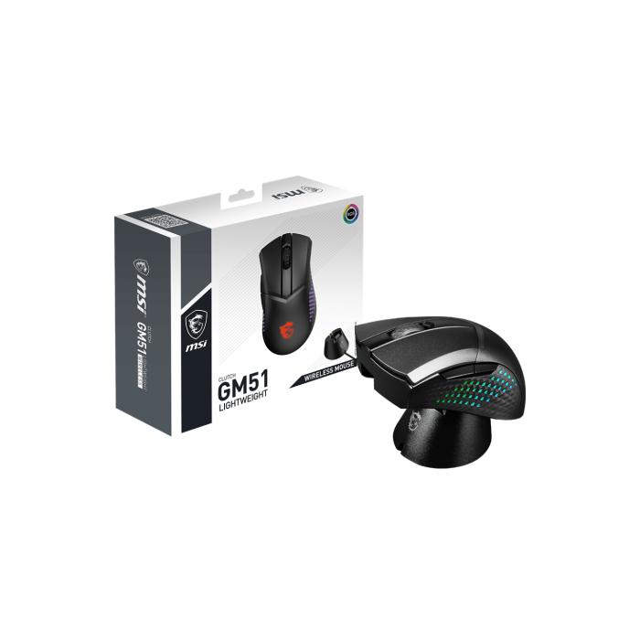 MSI CLUTCH GM51 LIGHTWEIGHT WIRELESS ratón Juego mano derecha RF Wireless + Bluetooth + USB Type-C Óptico 26000 DPI 7 MSI CLUTCH GM51 LIGHTWEIGHT WIRELESS ratón Juego mano derecha RF Wireless + Bluetooth + USB Type-C Óptico 26000 DPI 7