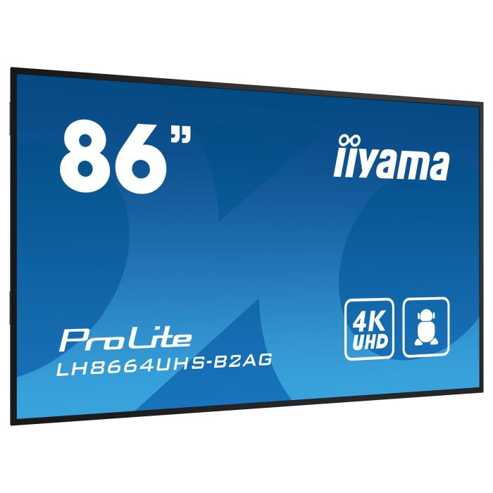 IIYAMA LH8664UHS-B2AG Pantalla 4K 85.6" 3840x2160 IPS 24/7 3xHDMI 2xUSB Wifi