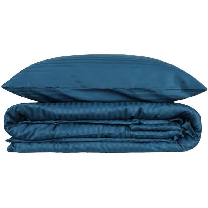 Juego de Cama 220x240 cm + 2 Fundas de Almohada 60x60 cm 100% Algodón Satén Azul MEN8682870453678 2
