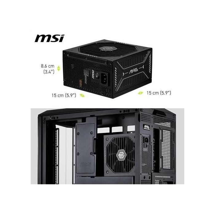 MSI MAG A1000GLS 306-7ZP1B21-CE0 Fuente de Alimentación PCIE5 1000W 80 Plus Gold Modular ATX