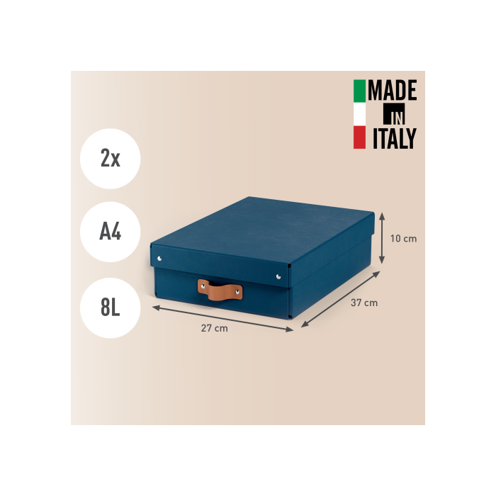 Pack 2 Cajas de Almacenamiento Cartón Mediana Baja Color Azul Leitz 61480068 2 Pack 2 Cajas de Almacenamiento Cartón Mediana Baja Color Azul Leitz 61480068 2