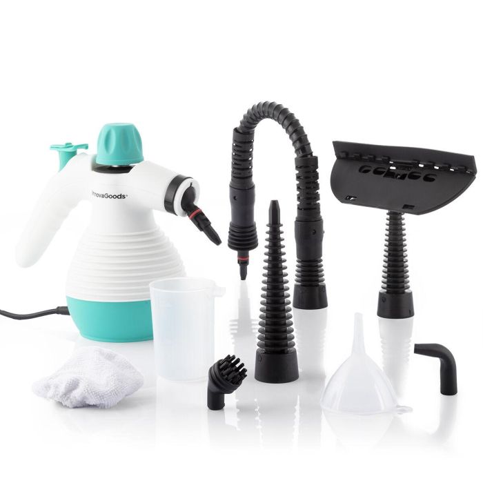 Vaporeta de Mano Multiusos con Accesorios 9 en 1 Steany InnovaGoods 0,35 L 3 Bar 1000W 3 Vaporeta de Mano Multiusos con Accesorios 9 en 1 Steany InnovaGoods 0,35 L 3 Bar 1000W 3