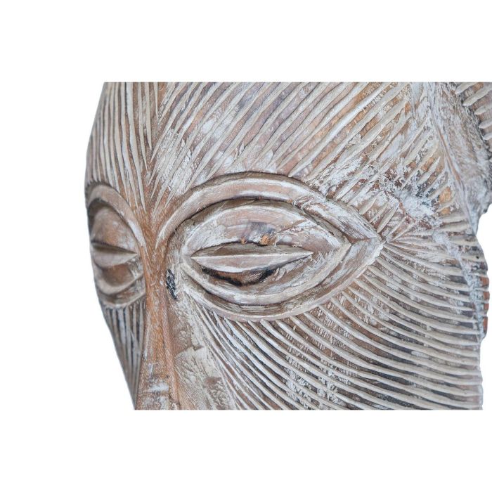 DKD Home Decor Máscara Tribal Tropical 2c25 Figura Decorativa de Suar y Hierro 15 x 80 x 30 cm 1