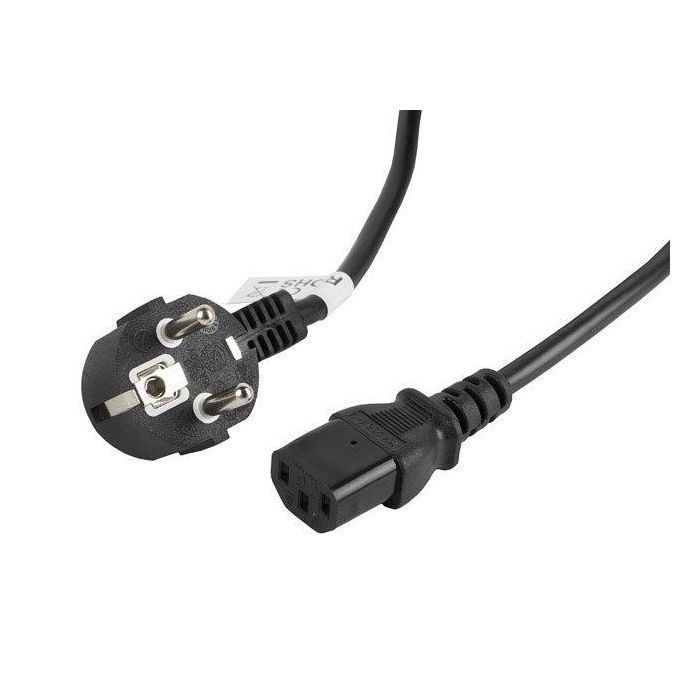 Lanberg Cable de Alimentación Schuko CEE 7/7 a IEC320 C13, 3m, Negro