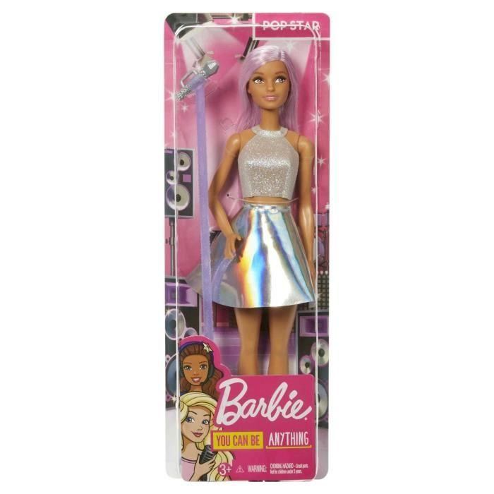 Barbie Jcw42 Muñeca Tú Puedes Ser Pop Star Cantante Brillante con Top Reluciente, Falda Iridiscente, Zapatos Morados y Pelo Rosa, +3 Años 1 Barbie Jcw42 Muñeca Tú Puedes Ser Pop Star Cantante Brillante con Top Reluciente, Falda Iridiscente, Zapatos Morados y Pelo Rosa, +3 Años 1
