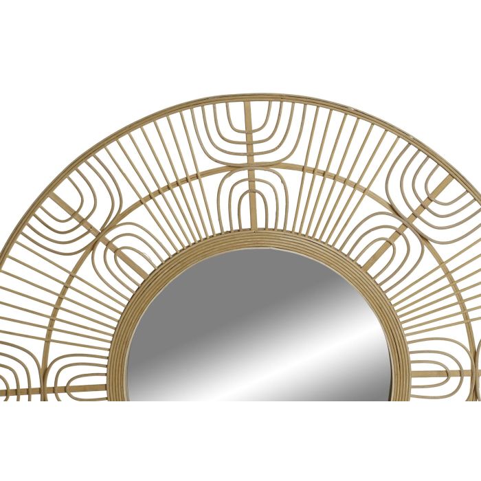 DKD Home Decor Espejo Scandi Natural Bambú Cristal 2 x 80 x 80 cm 1